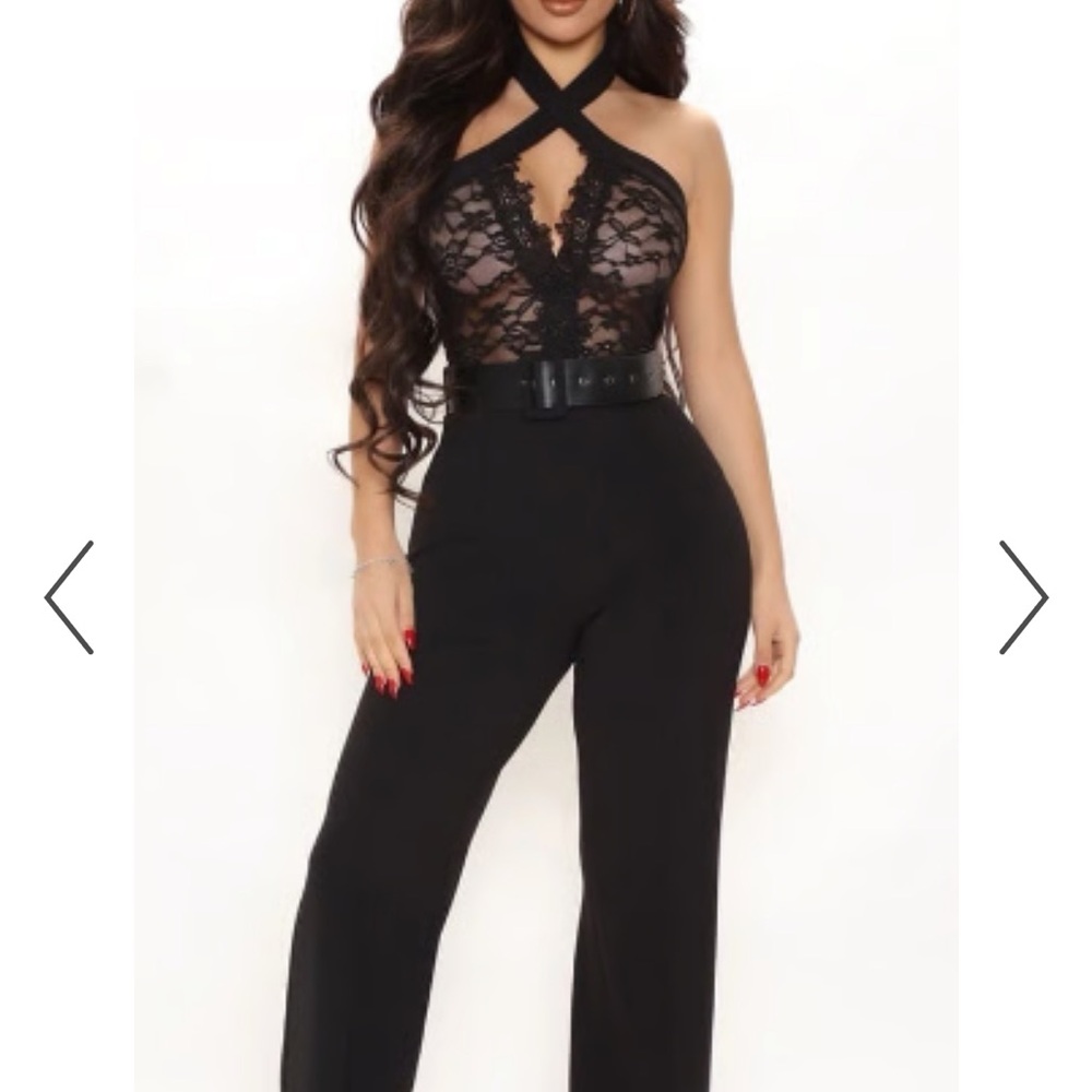 Elegant Black Lace Halter neck jumpsuit